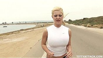 busty blonde Andi Anderson fucks the guy who helped her