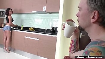 Busty asian shemale Kai Bailey seduces her bf to have sex with her. They start kissing and Kai sucks bfs big cock. In return bf licks Kais ass to makes it wet. Finally, Kai gets her ass bareback fucked by bfs big cock deep and hard.
