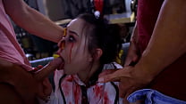 Dane Jones Small tits Chinese girl undead school uniform Halloween costume hardcore sex deepthroat and orgasm